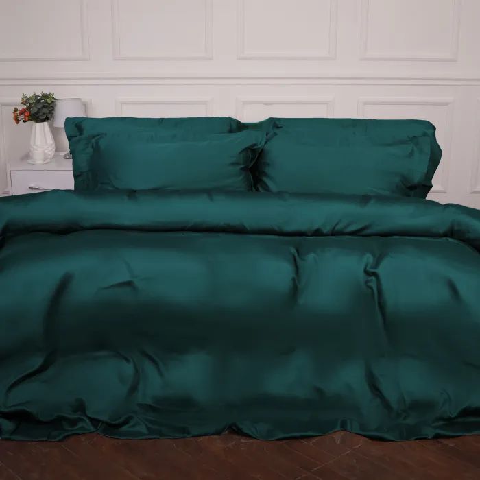 Постельное белье MirSon Tencel №07 Emerald 200x220 Евро Фото