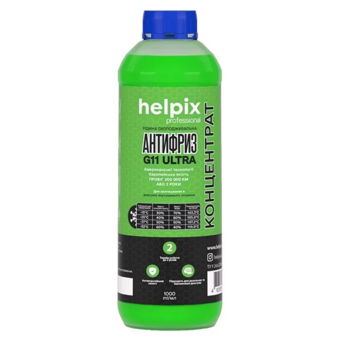 Антифриз Helpix G11 концентрат зелений 1 л Фото