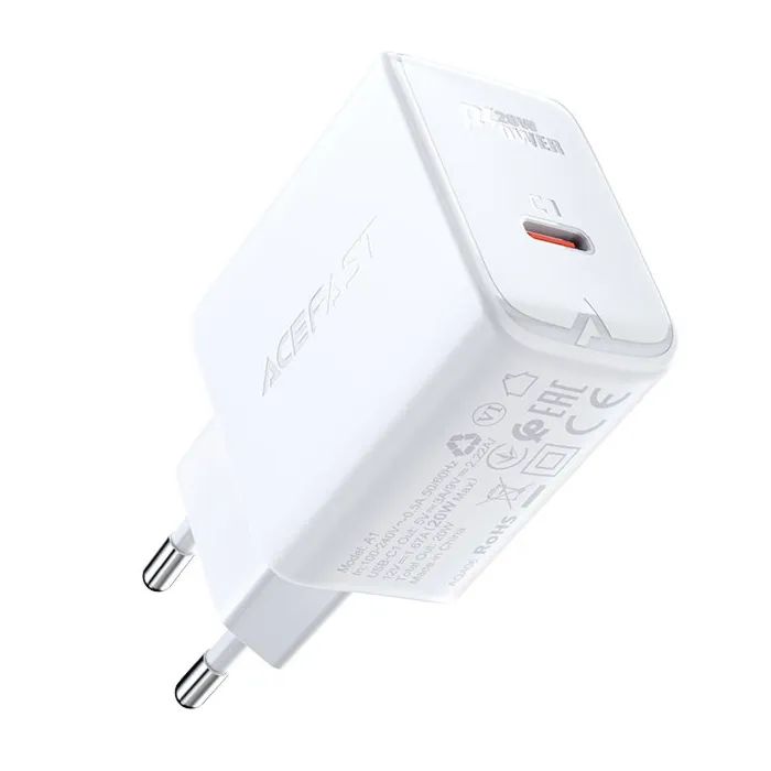 Зарядное устройство Acefast 1xUSB-C PD20W A1 white Фото