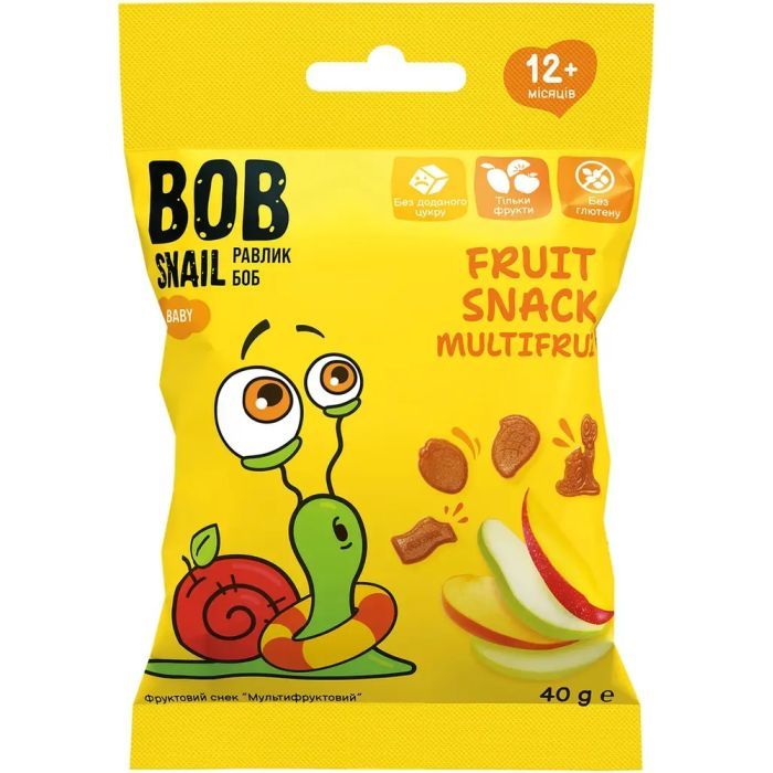 Детские снеки Bob Snail фруктові мультифрукт 40 г Фото
