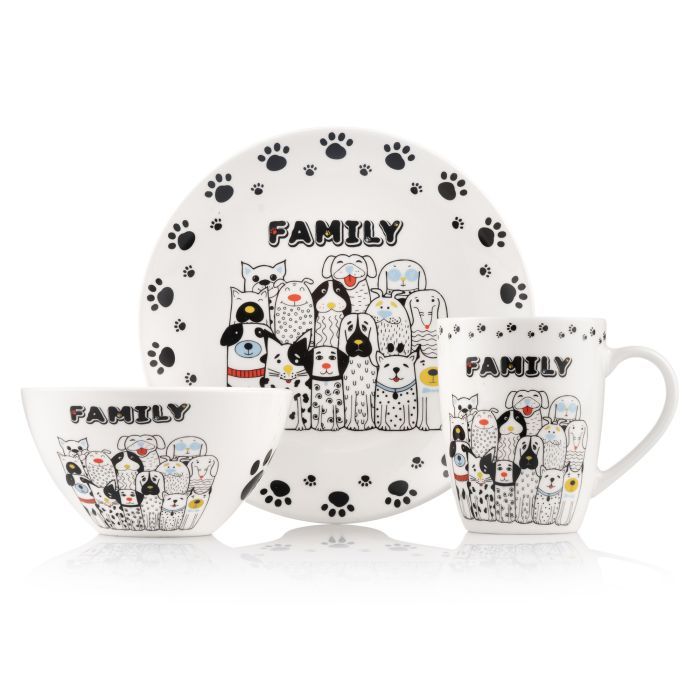 Комплект посуды Ardesto Family, 3 предмети, порцеляна Фото