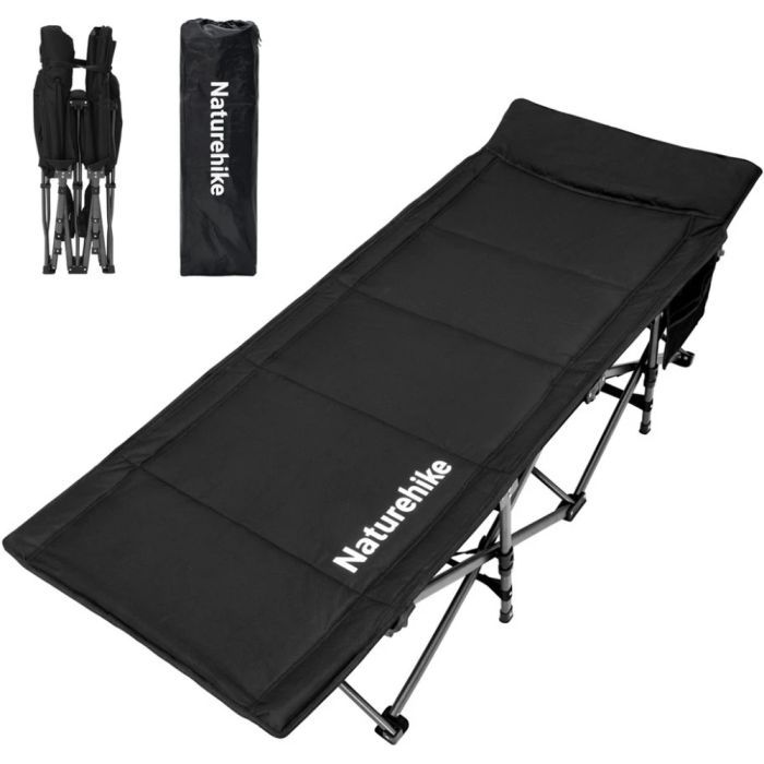 Раскладушка Naturehike CNK2300WS010, поліестер Oxford, чорна Фото
