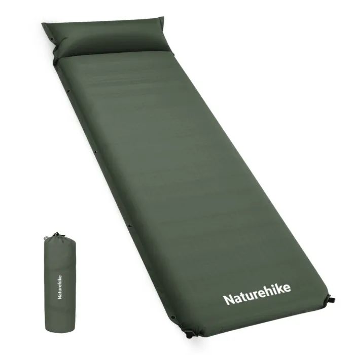 Туристический коврик Naturehike CNK2450WS020, самонадувний, 200х63х10 см, темно-зе Фото