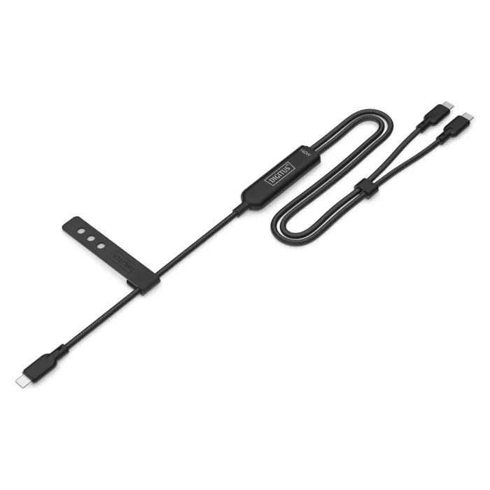 Дата кабель Digitus USB-C to 2xUSB-C 1.8m 140W black Фото