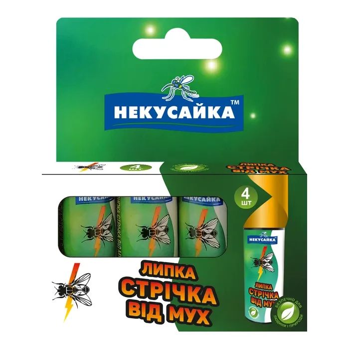 Липкая лента от насекомых Некусайка От мух 4 шт. Фото