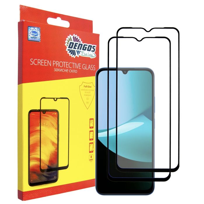 Стекло защитное Dengos Xiaomi Redmi 15C Black 2 pcs Фото