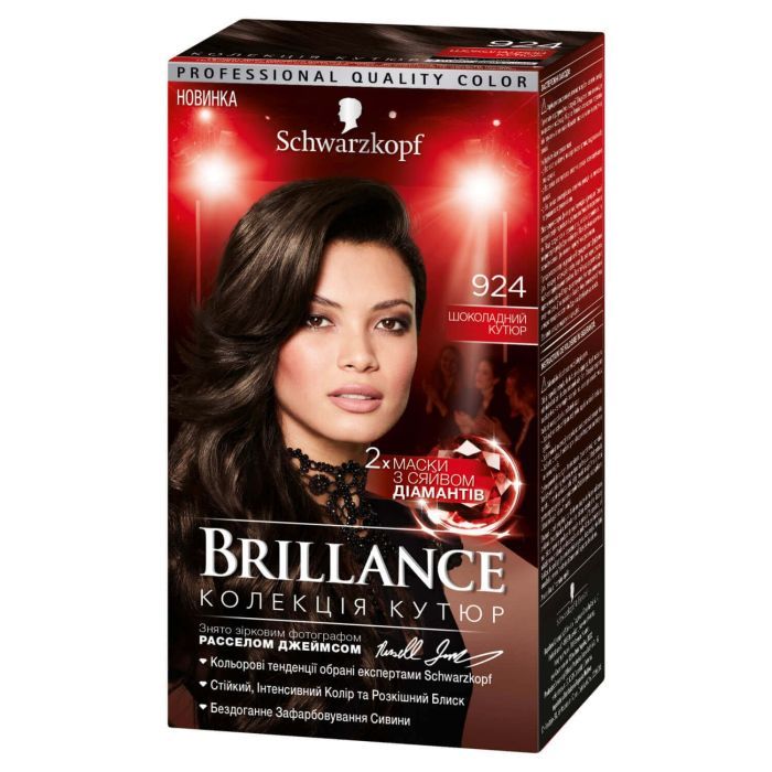 Фото - Фарба для волосся Schwarzkopf  Brillance 924-Шоколадний Кутюр 142.5 мл  